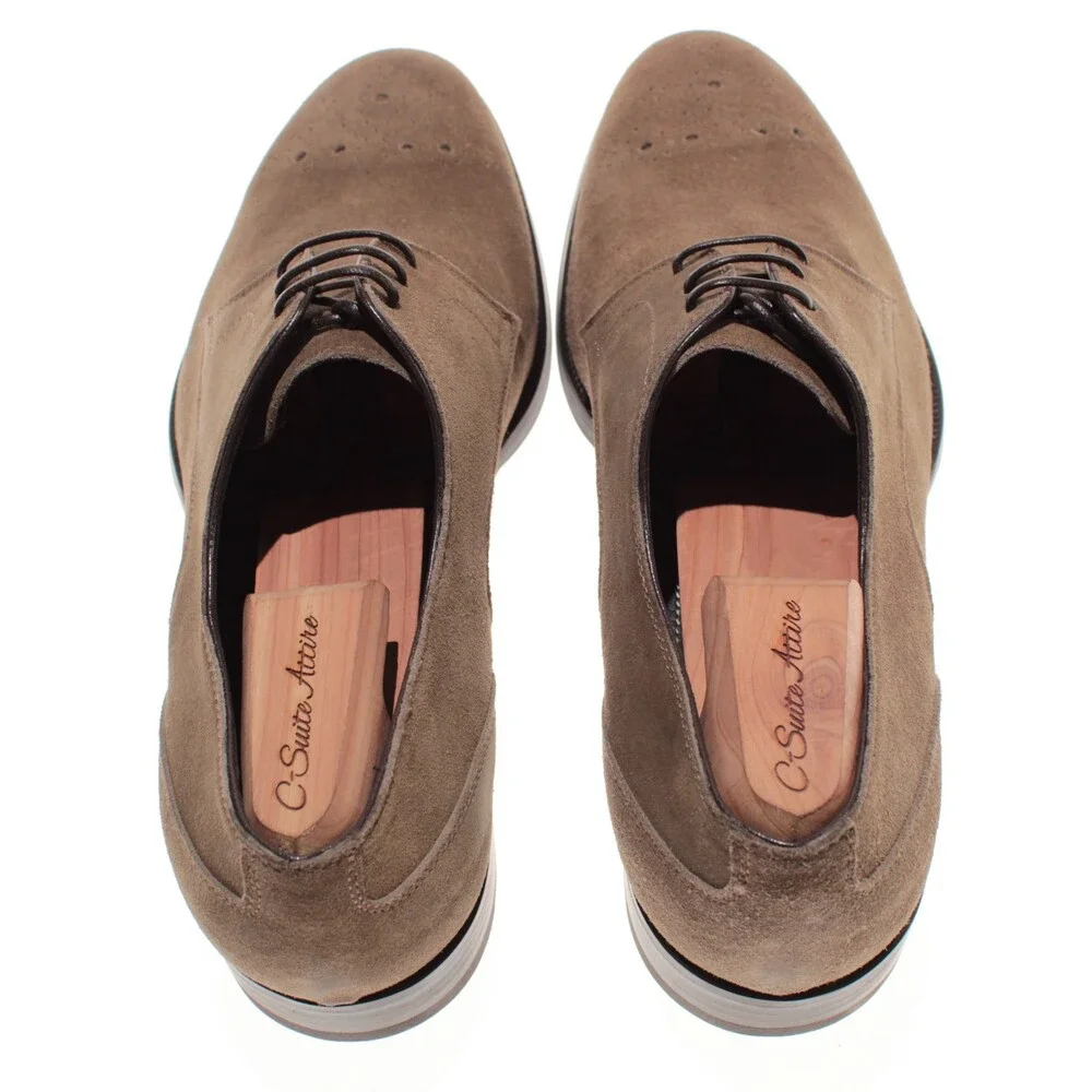 Pastori NWB Lace Up Derby Dress Shoes Size 9 US In Brown Suede Made in Italy